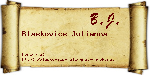 Blaskovics Julianna névjegykártya