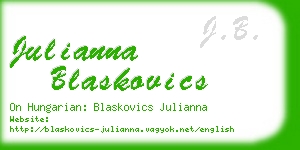 julianna blaskovics business card